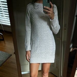 Long Sleeve Knit Dress in Cream